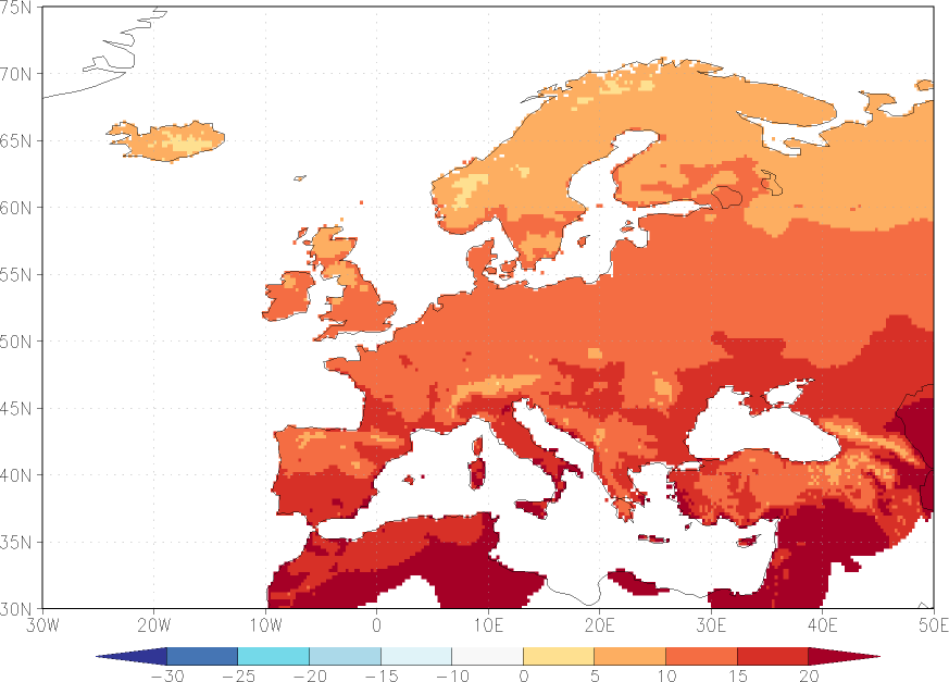 minimum temperature August  observed values