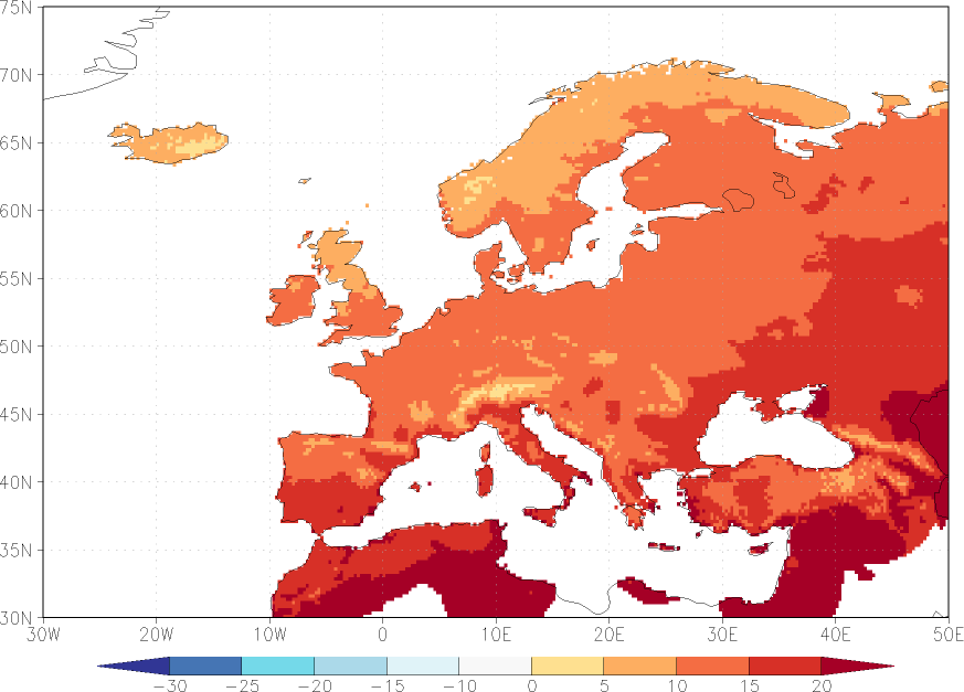 minimum temperature July  observed values