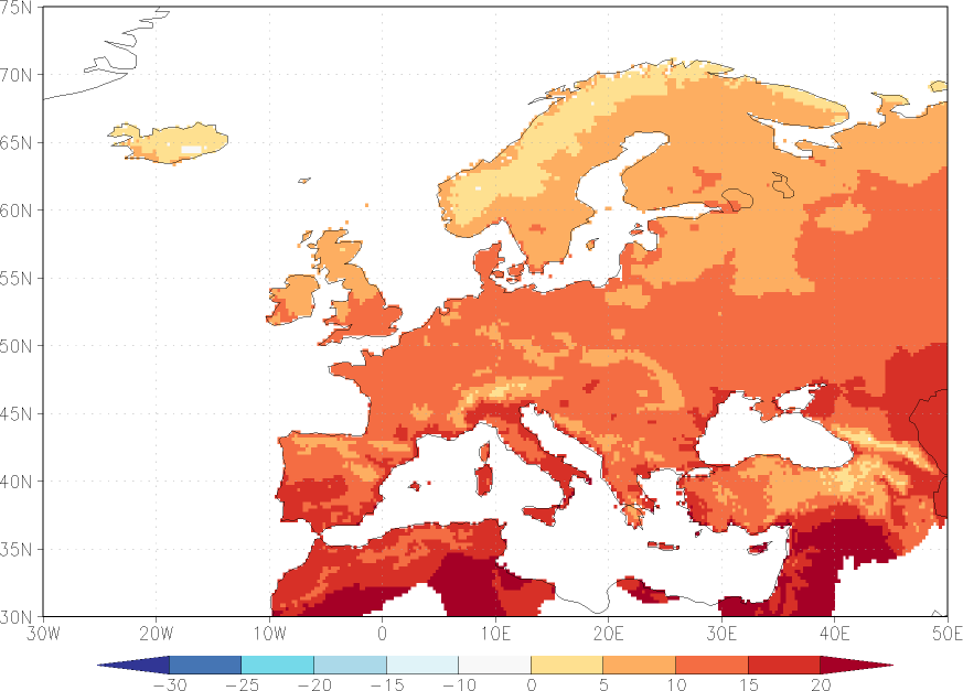 minimum temperature June  observed values