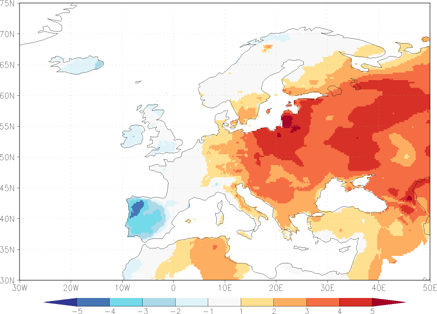 maximum temperature anomaly April  w.r.t. 1981-2010