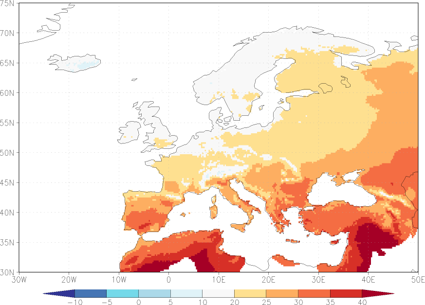 maximum temperature July  observed values