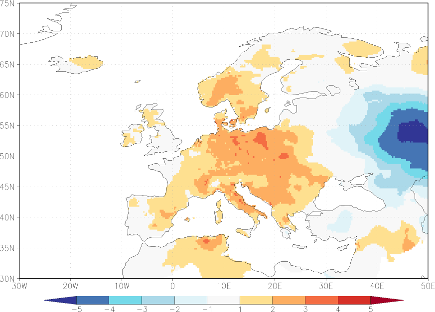 maximum temperature anomaly May  w.r.t. 1981-2010