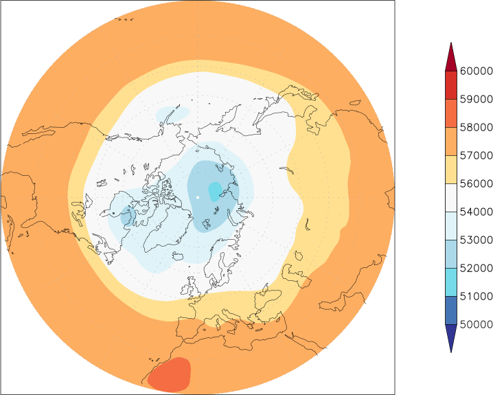 500mb height (northern hemisphere) June  observed values