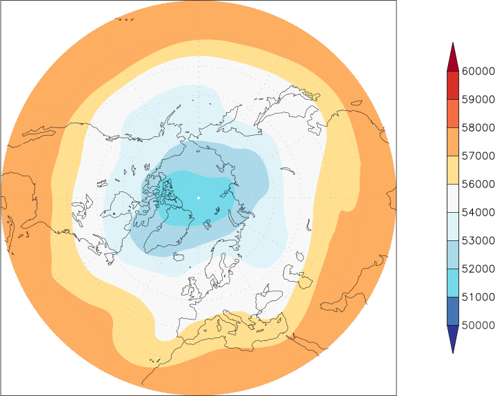 500mb height (northern hemisphere) May  observed values