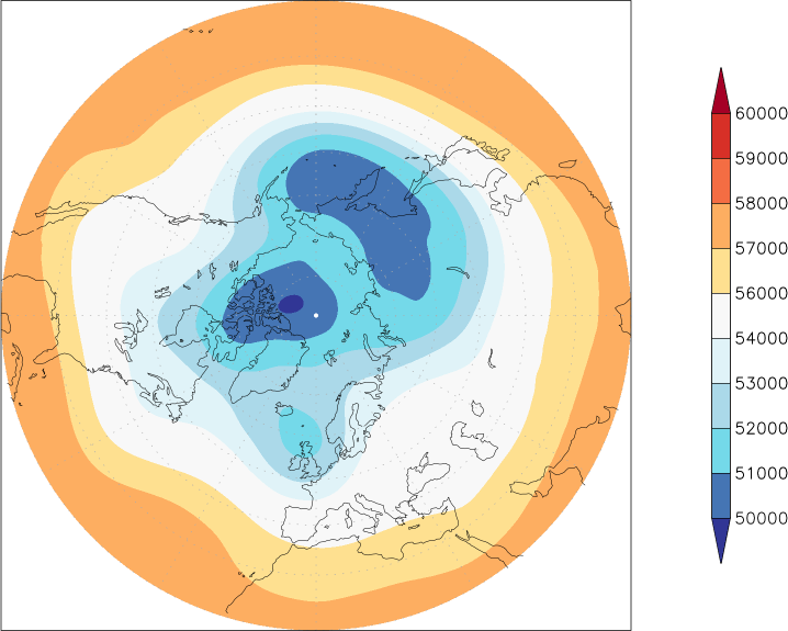 500mb height (northern hemisphere) November  observed values