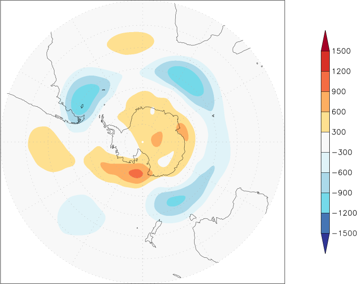 500mb height (southern hemisphere) anomaly December  w.r.t. 1981-2010