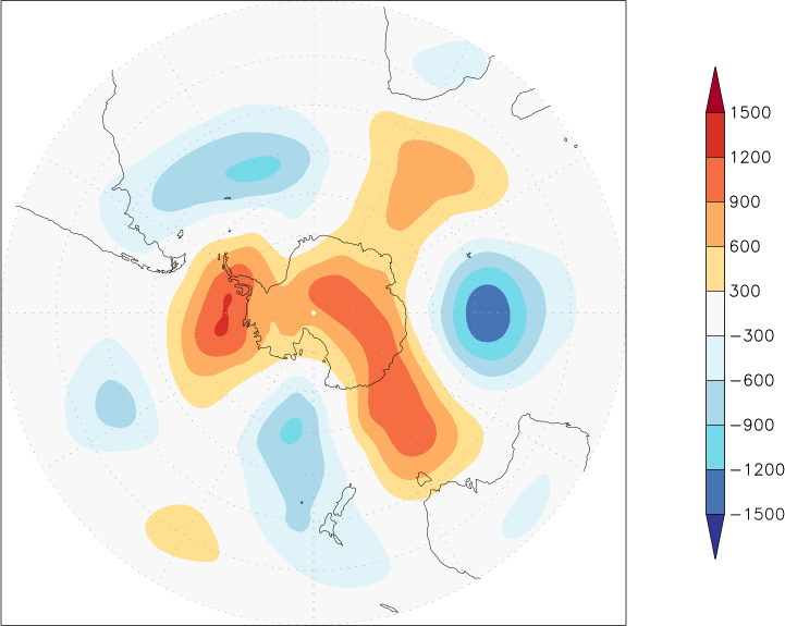 500mb height (southern hemisphere) anomaly November  w.r.t. 1981-2010