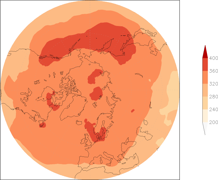 ozone (northern hemisphere) June  observed values