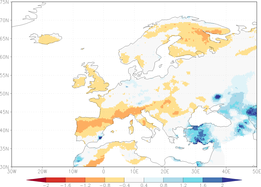 precipitation anomaly December  relative anomalies  (-1: dry, 0: normal, 2: three times normal)