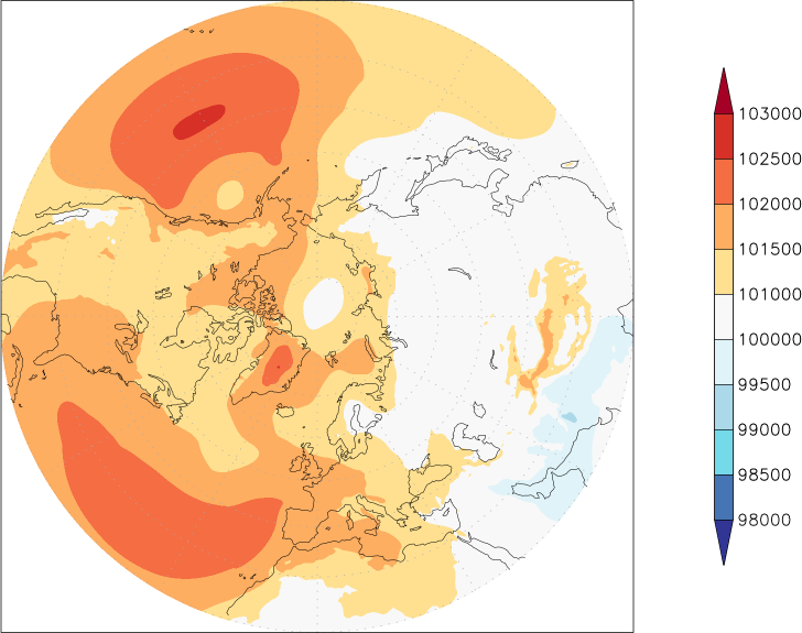 sea-level pressure (northern hemisphere) June  observed values