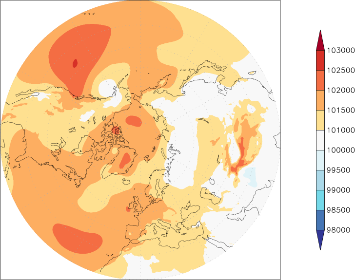 sea-level pressure (northern hemisphere) May  observed values