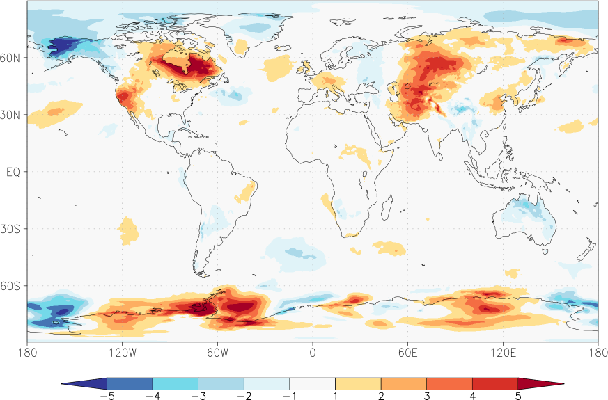 temperature (2m height, world) anomaly May  w.r.t. 1981-2010