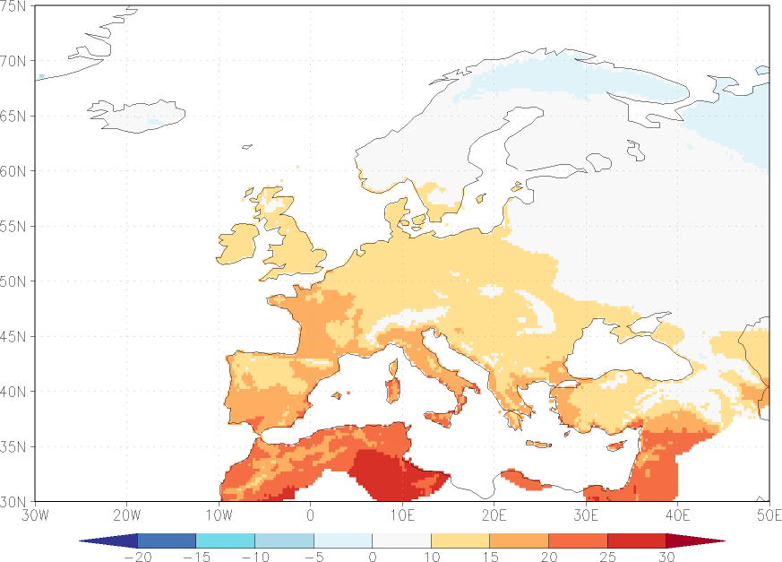 daily mean temperature October  observed values