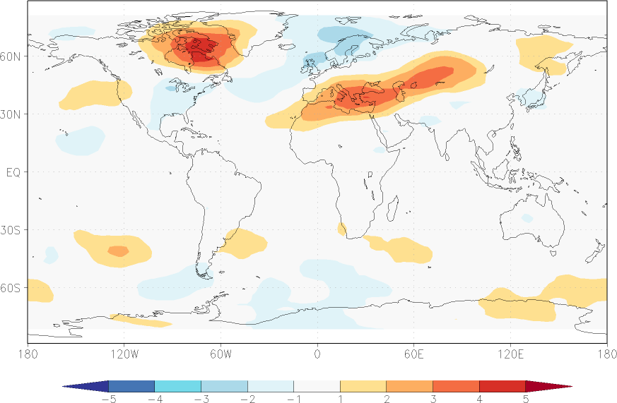 temperature of the lower troposphere anomaly March  w.r.t. 1981-2010