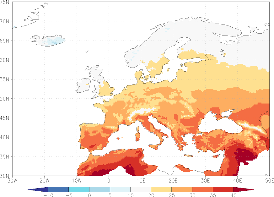 maximum temperature August  observed values