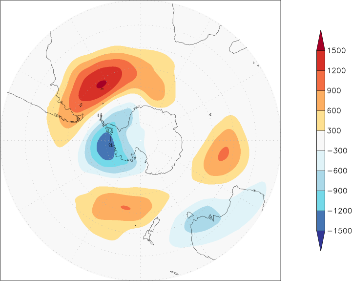 500mb height (southern hemisphere) anomaly October  w.r.t. 1981-2010