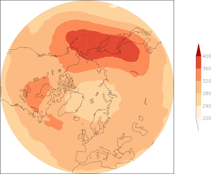 ozone (northern hemisphere) November  observed values