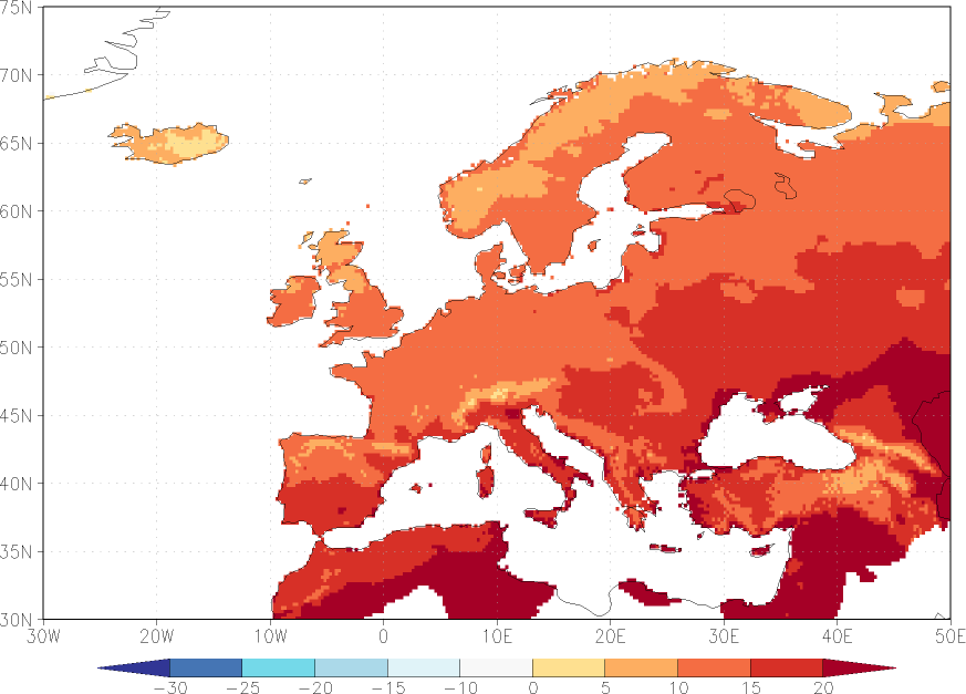 minimum temperature July  observed values