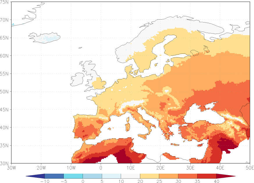 maximum temperature July  observed values