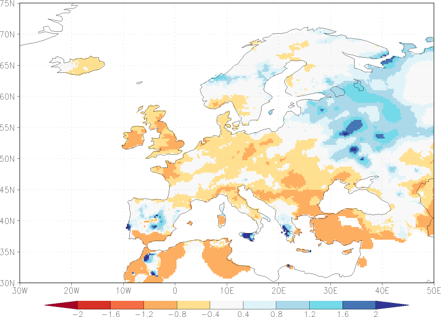 precipitation anomaly August  relative anomalies  (-1: dry, 0: normal, 2: three times normal)