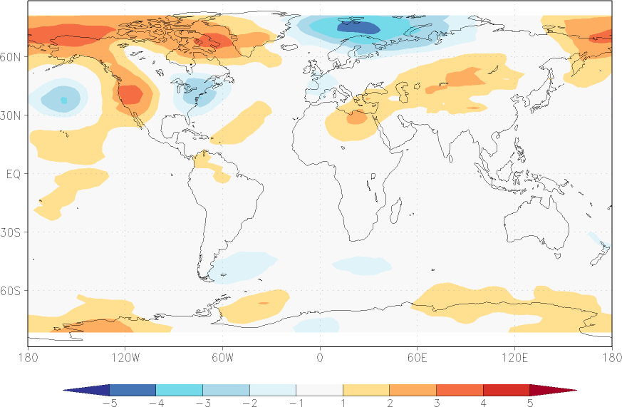 temperature of the lower troposphere anomaly January  w.r.t. 1981-2010