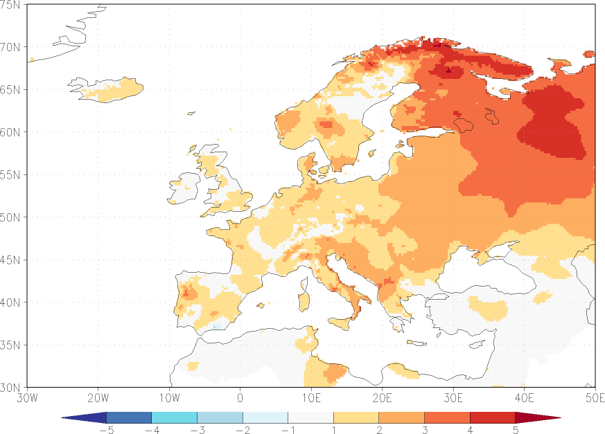 minimum temperature anomaly November  w.r.t. 1981-2010