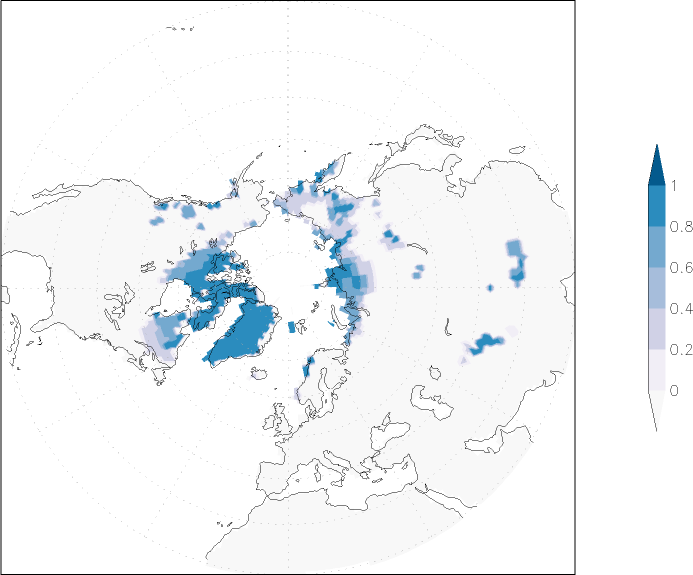 snow cover (northern hemisphere) June  observed values