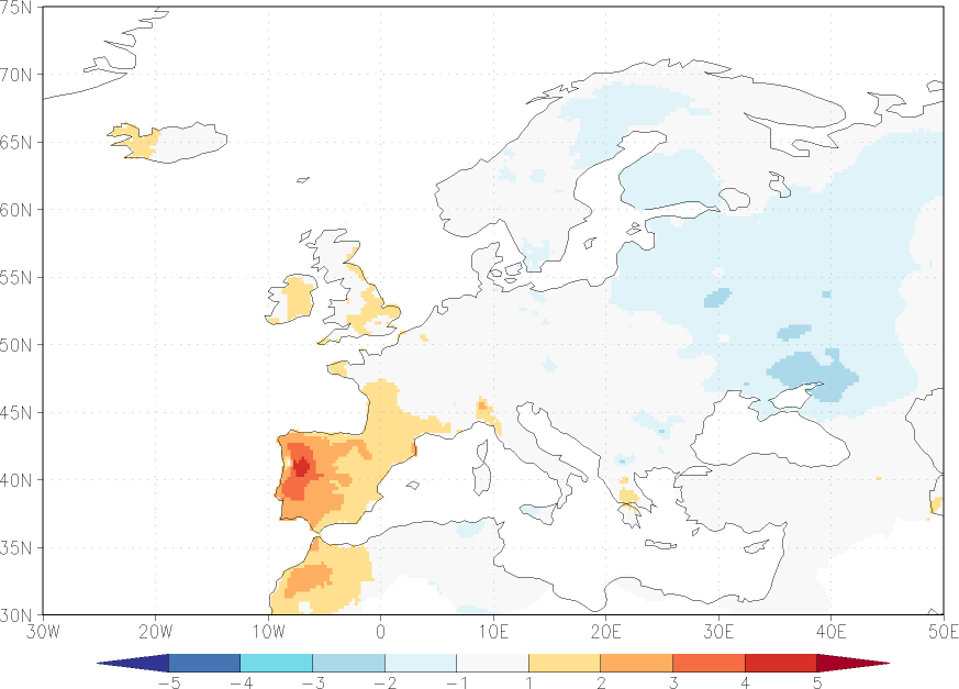 daily mean temperature anomaly June  w.r.t. 1981-2010