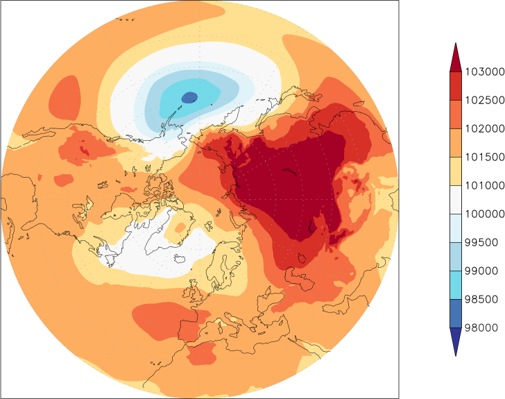 sea-level pressure (northern hemisphere) December  observed values