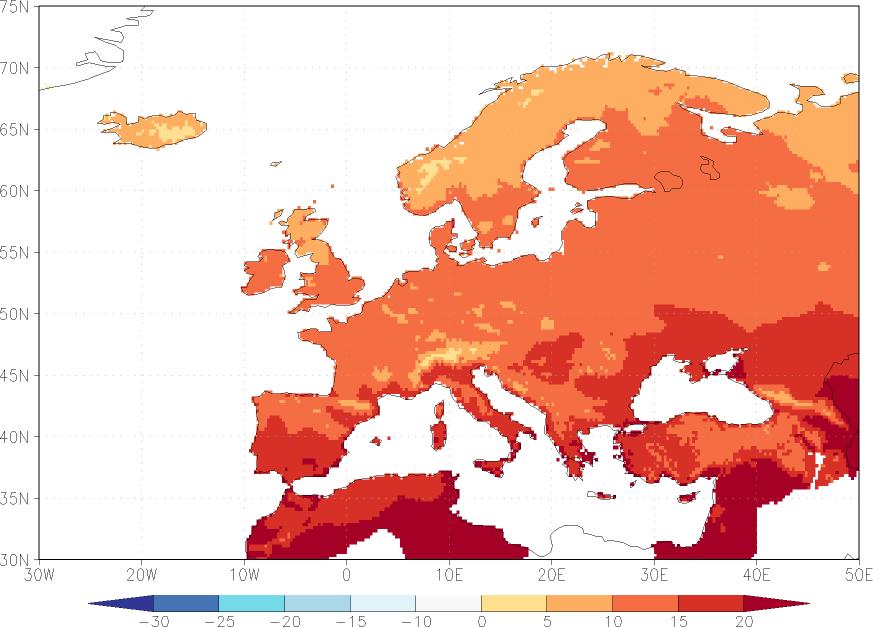 minimum temperature August  observed values