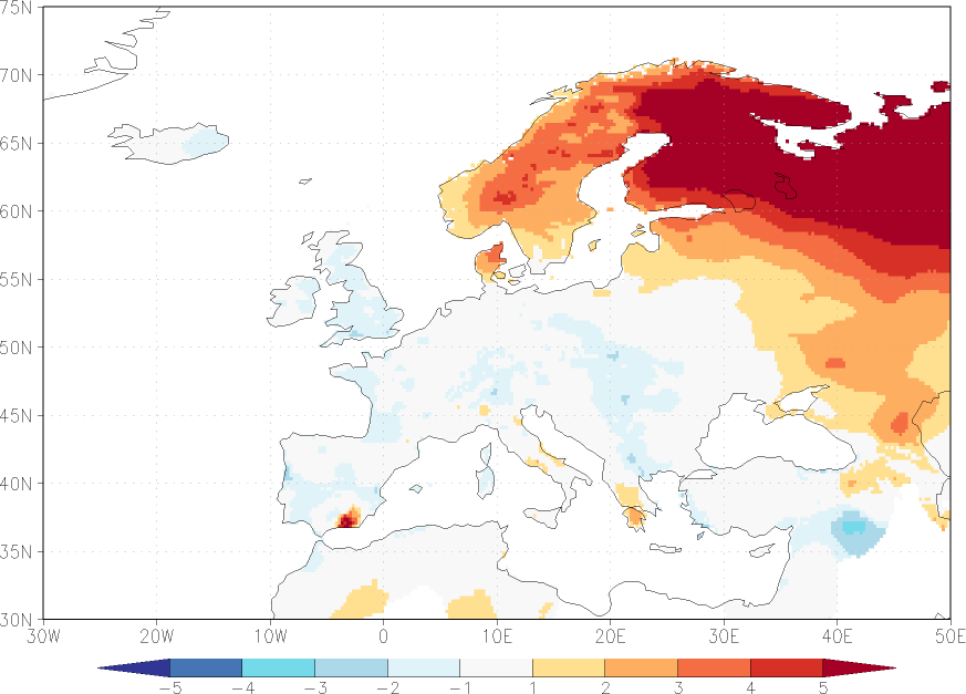 minimum temperature anomaly November  w.r.t. 1981-2010