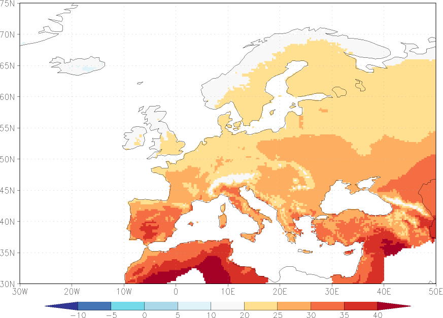 maximum temperature July  observed values