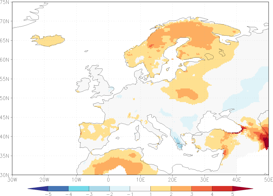 maximum temperature anomaly July  w.r.t. 1981-2010