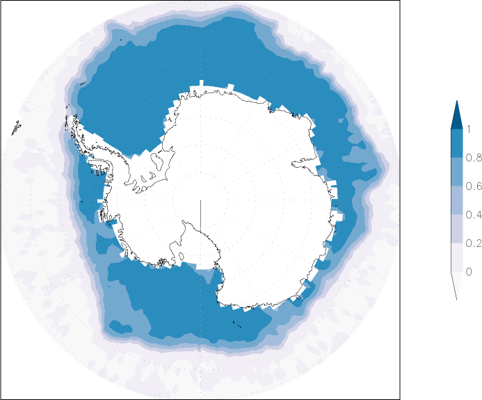 sea ice concentration (Antarctic) September  observed values