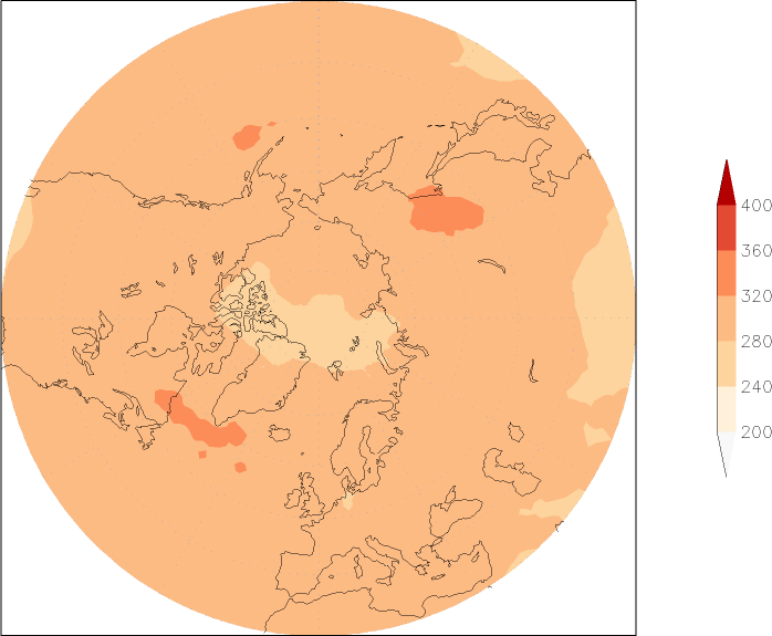 ozone (northern hemisphere) September  observed values