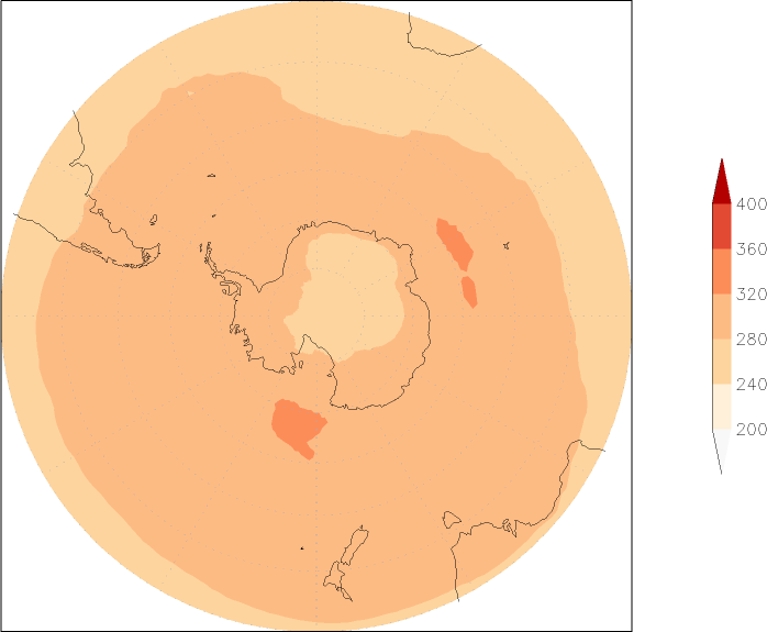ozone (southern hemisphere) June  observed values