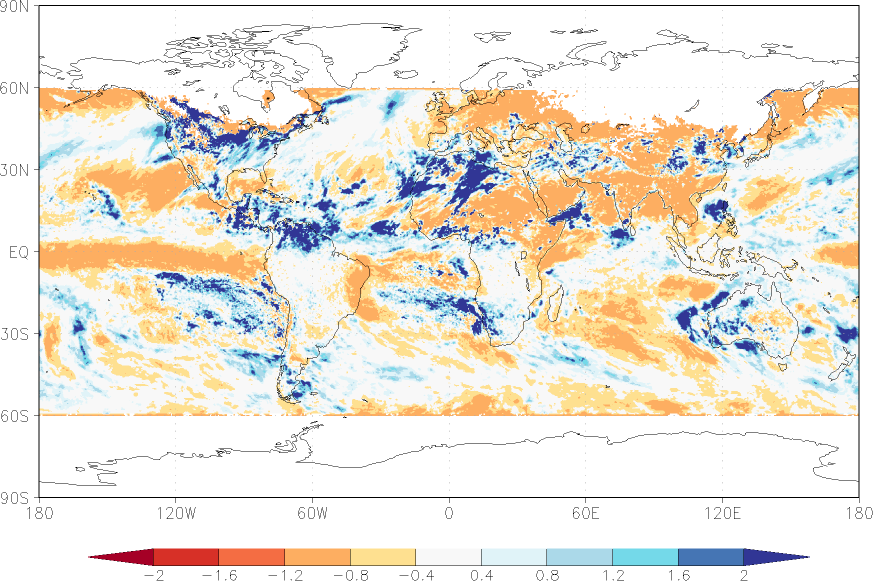 precipitation (satellite) anomaly January  relative anomalies  (-1: dry, 0: normal, 2: three times normal)
