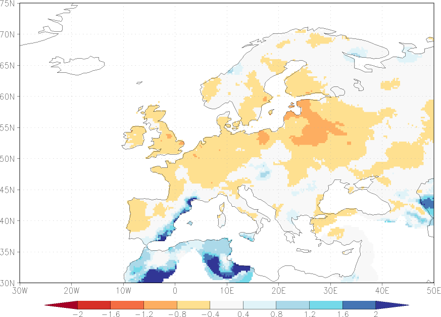 precipitation anomaly January  relative anomalies  (-1: dry, 0: normal, 2: three times normal)
