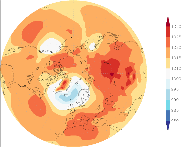 sea-level pressure (northern hemisphere) November  observed values