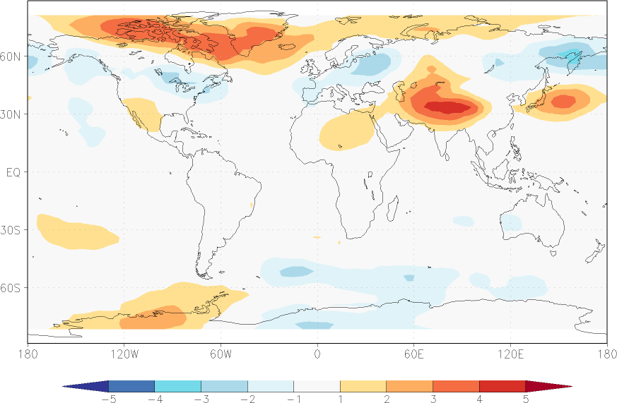 temperature of the lower troposphere anomaly February  w.r.t. 1981-2010