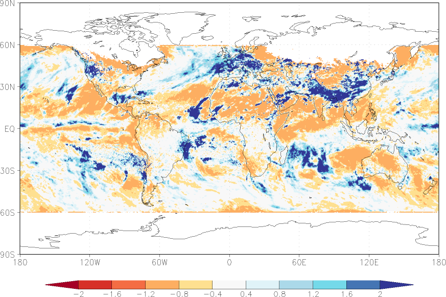 precipitation (satellite) anomaly February  relative anomalies  (-1: dry, 0: normal, 2: three times normal)