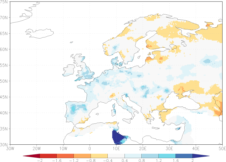 precipitation anomaly February  relative anomalies  (-1: dry, 0: normal, 2: three times normal)