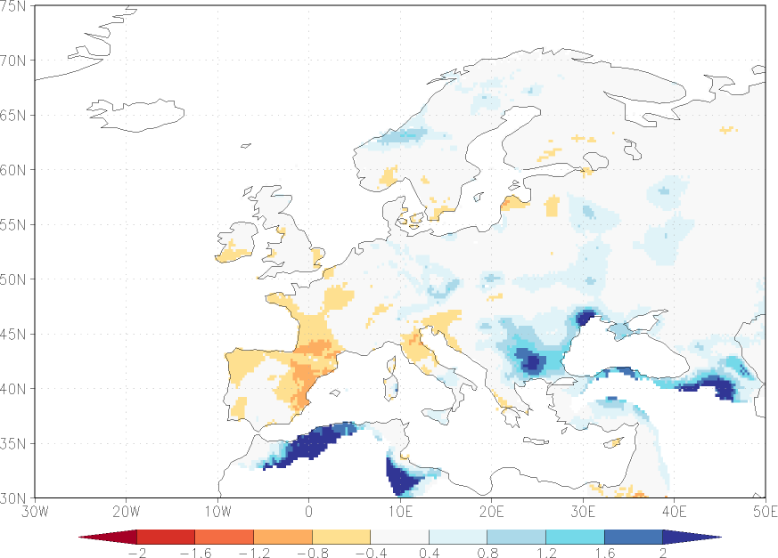 precipitation anomaly November  relative anomalies  (-1: dry, 0: normal, 2: three times normal)