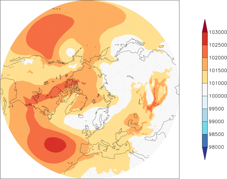 sea-level pressure (northern hemisphere) May  observed values
