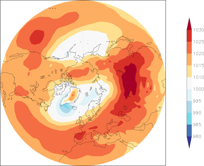 sea-level pressure (northern hemisphere) December  observed values