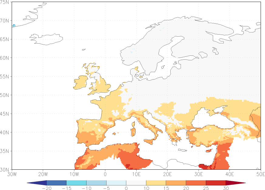 daily mean temperature October  observed values
