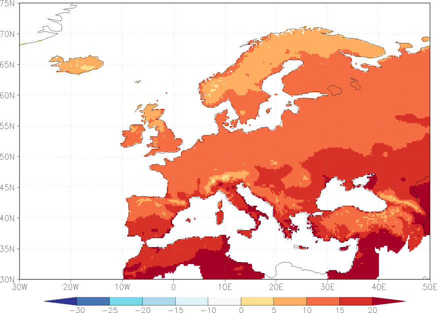minimum temperature July  observed values