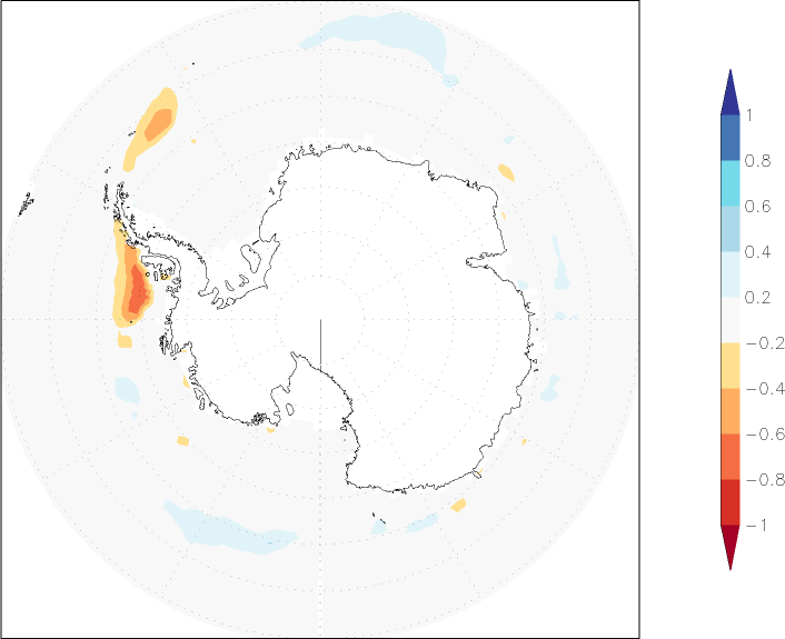 sea ice concentration (Antarctic) anomaly November  w.r.t. 1981-2010