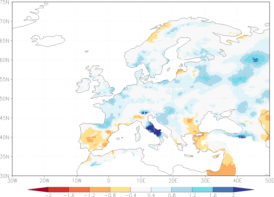 precipitation anomaly March  relative anomalies  (-1: dry, 0: normal, 2: three times normal)