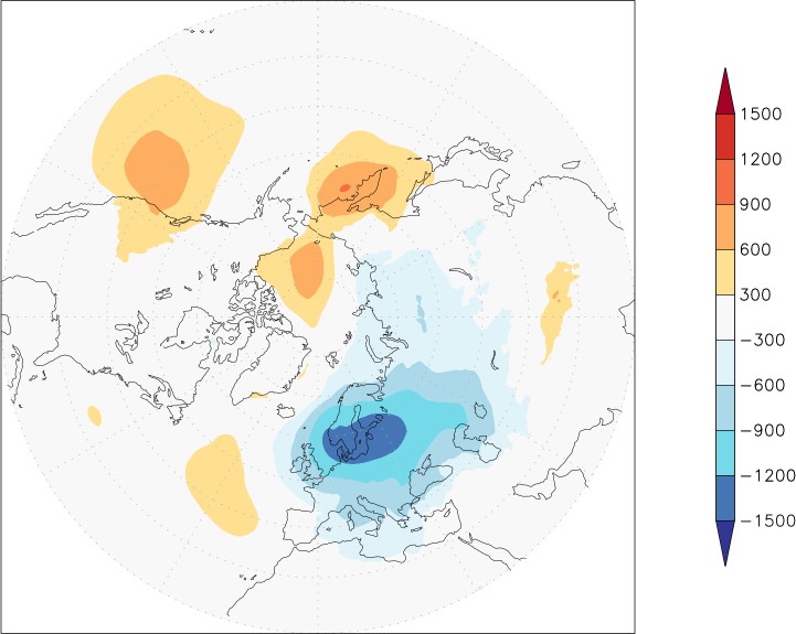 sea-level pressure (northern hemisphere) anomaly March  w.r.t. 1981-2010